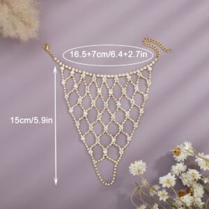 Xerling Iced Out Rhinestones Bracelets Finger Ring Women's Hand Harness Bridal Hand Chains Bracelets for Girls Gold Hand Accessories (Gold)