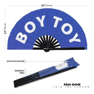 Boy Toy Hand Fan Foldable Bamboo Circuit Hand Fan Funny Gag Slang Words Expressions Statement Gifts Festival Accessories Rave Handheld Circuit Event Fan Clack Fans (Blue)