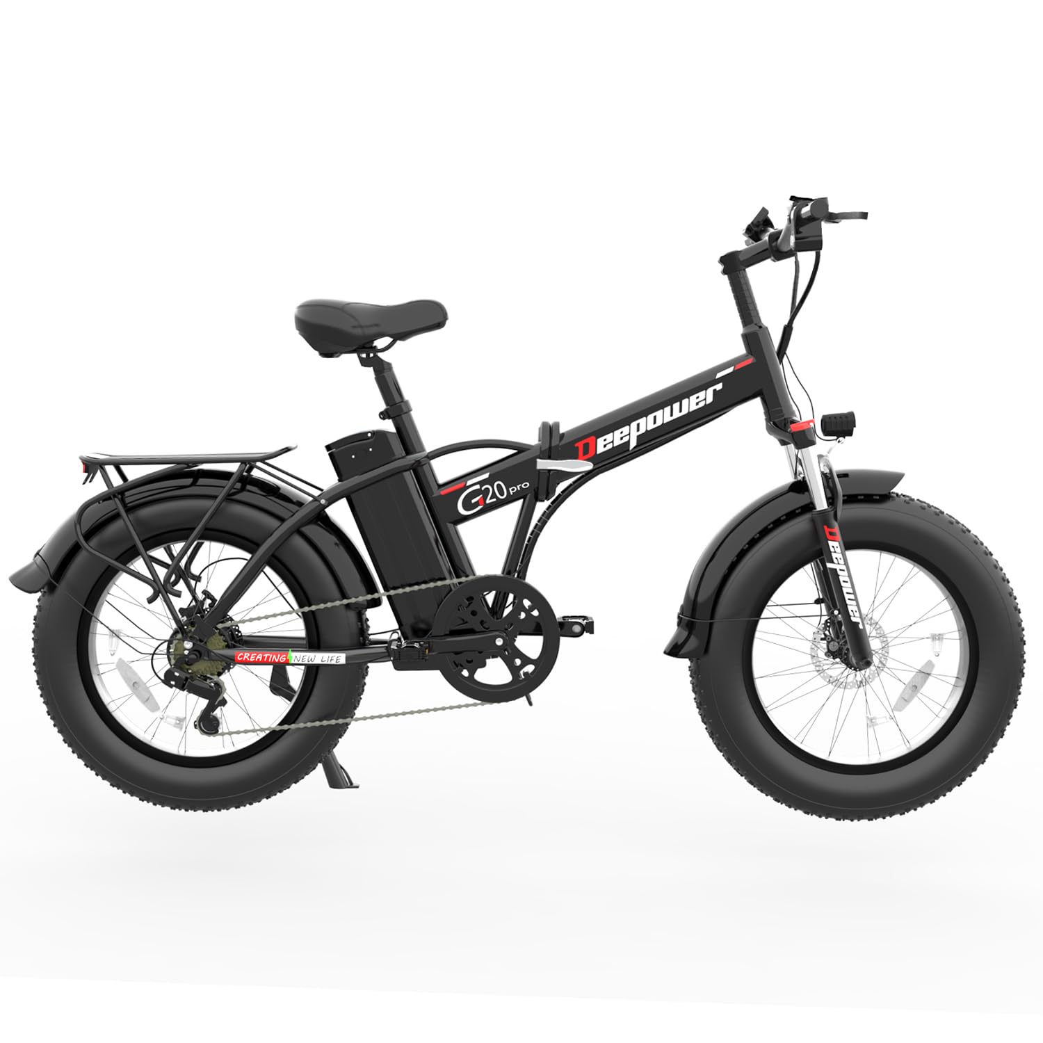 IDOTATA G20pro E-Bike for Adults, 1000W Motor 20" Fat Tire Electric Mountain Bike, Up to 30 MPH Foldable Electric Bicycle with 48V 12.8AH Removable Battery, Professional 7-Speed Gears