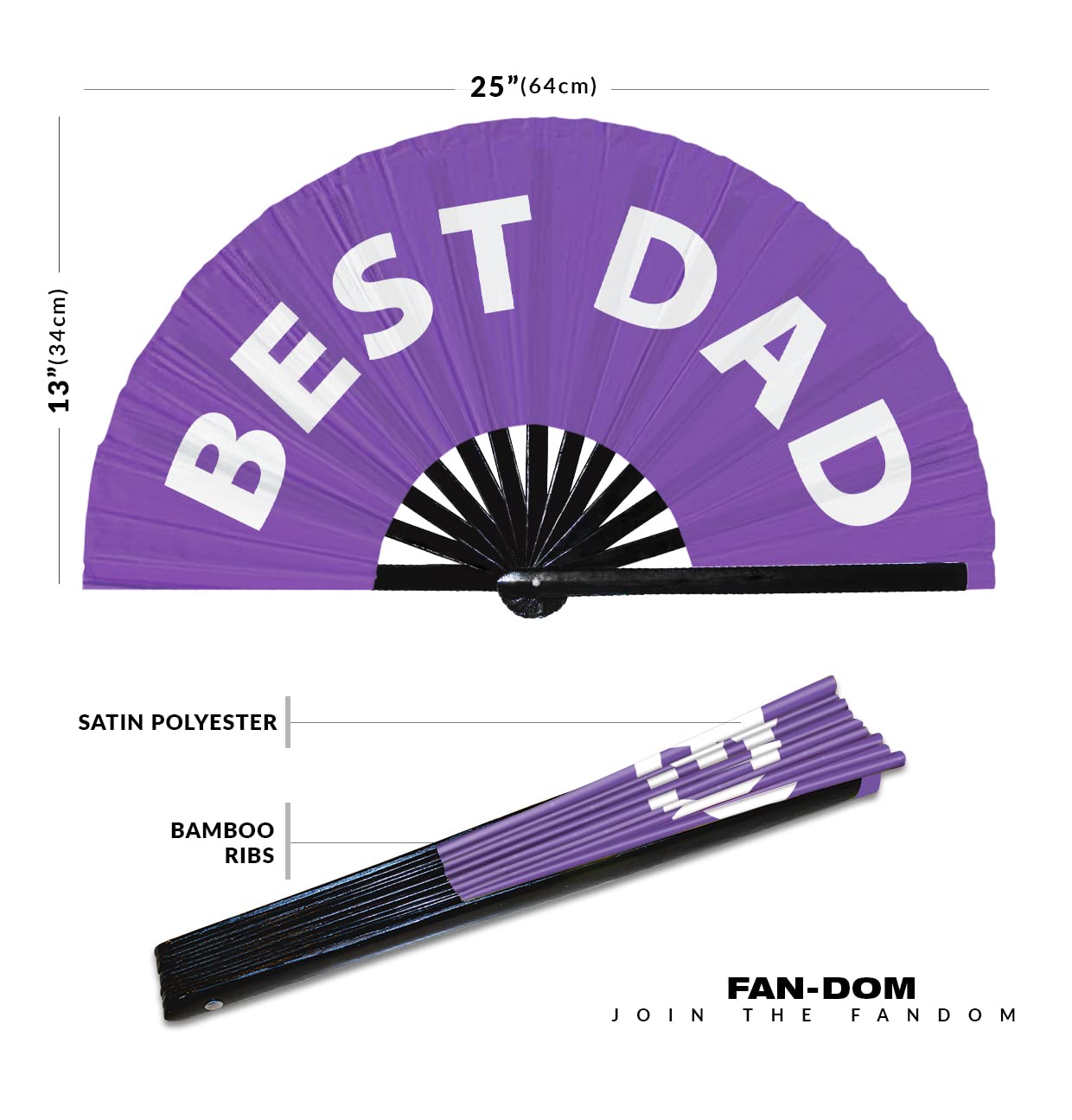 Best Dad hand fan foldable bamboo circuit hand fan funny gag slang words expressions statement gifts Festival accessories Rave handheld Circuit event fan Clack fans (Purple)