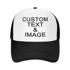 Custom Hats for Men Women Design Your Own Personalized Hat Trucker Hat with Text Photos Customized Mesh Hat Hip Hop Hats Black