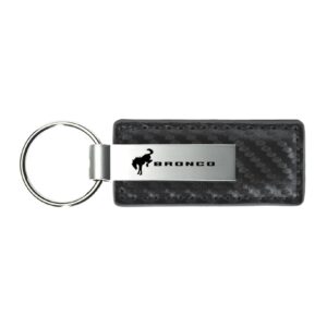 au-tomotive gold carbon fiber leather key chain for ford bronco 2020 (gun metal)