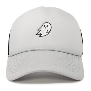 DALIX Embroidered Ghost Trucker Cap Hat Women Men in Gray Black