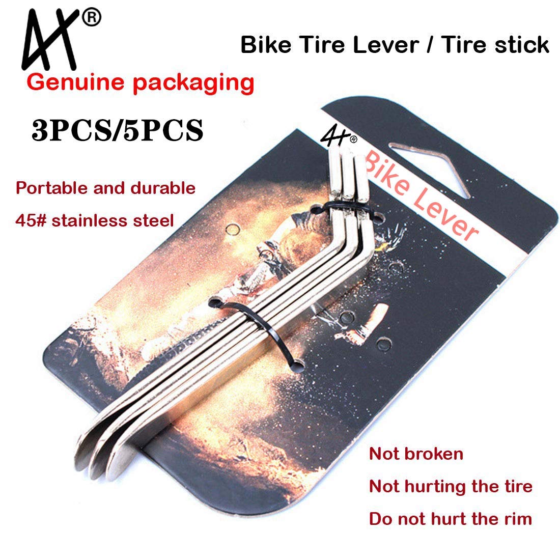 Tragoods Premium Bicycle Tire Lever Tyre Spoon Iron Changing Tool, Bike Tire Levers Premium Stainless Steel Levers to Repair Bike Tube, Best Tire Changing Tool, Set of 5