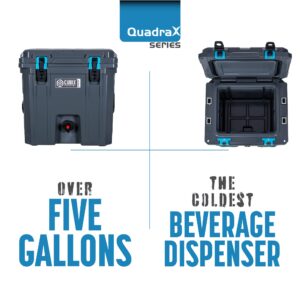 Cubix Outdoors QuadraX 20QT 2-in-1 Beverage Hard Dispenser & Cooler, Portable for Parties, Camping, Beach | Use as Water Jug or Sports Drink Cooler | Cold Retention 5 Days