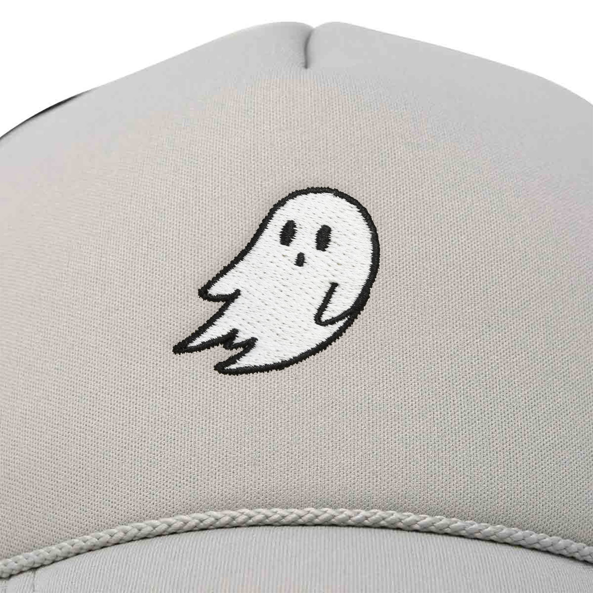 DALIX Embroidered Ghost Trucker Cap Hat Women Men in Gray Black