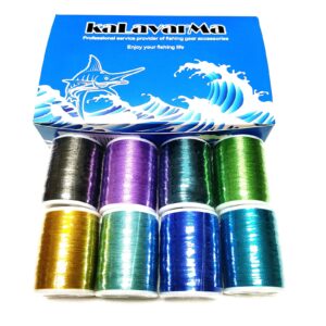 (8pcs*240yd) kalavarma 240 yards/spool 220m metallic wrapping thread for fishing rod guide 8 colors