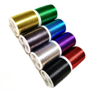 (8pcs*240yd) Kalavarma 240 Yards 220M Metallic Wrapping Thread for Fishing Rod Guide 8 Color