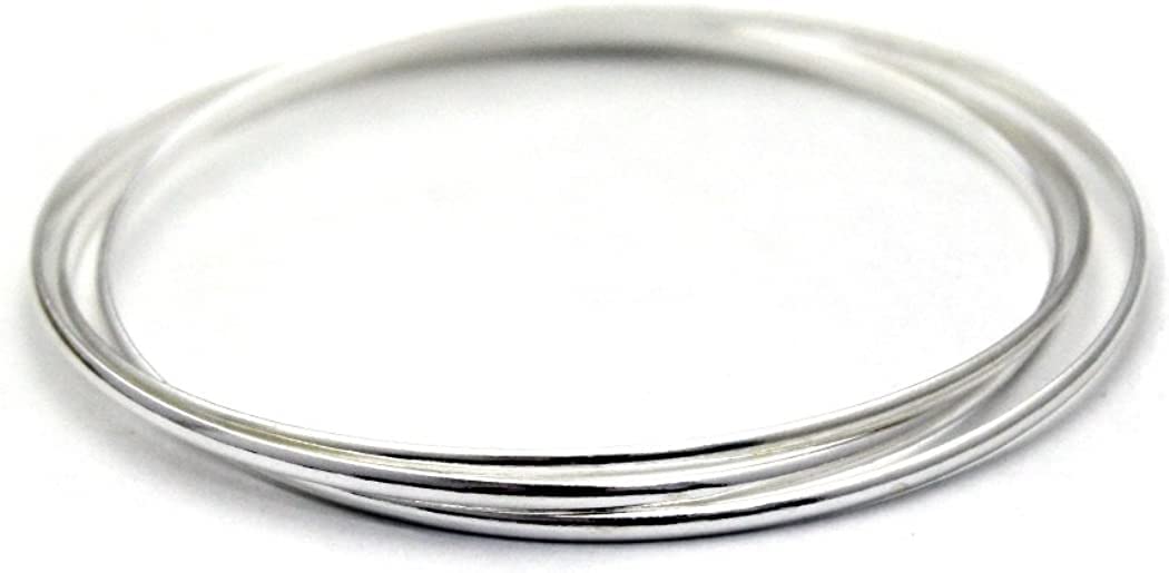 COSUMOSU 3 Piece Bangles Bracelet in Silver