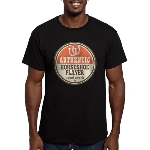 CafePress Horseshoe Player Gift Men's Classic T Shirt Men's Fitted Graphic T-Shirt Black