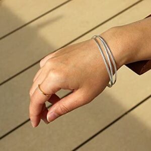 COSUMOSU 3 Piece Bangles Bracelet in Silver