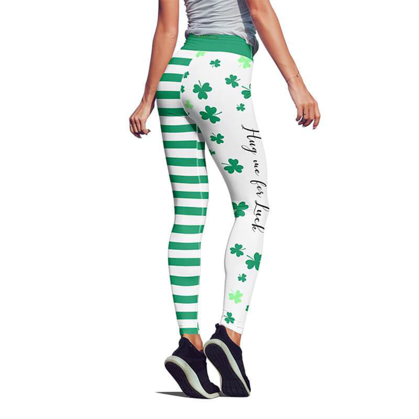 Kingspinner Green Shamrocks St.Patricks Day Leggings for Yoga Pilates Running Good Luck Pants Women's Leggings