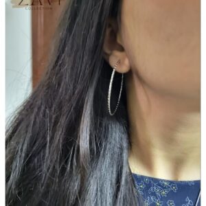 Large Hoop Earrings for Women Girls 925 Silver Lightweight Serenity: Sparkle and Style for Women and Girls"