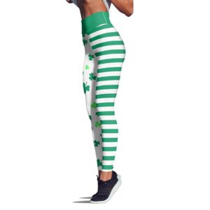 Kingspinner Green Shamrocks St.Patricks Day Leggings for Yoga Pilates Running Good Luck Pants Women's Leggings