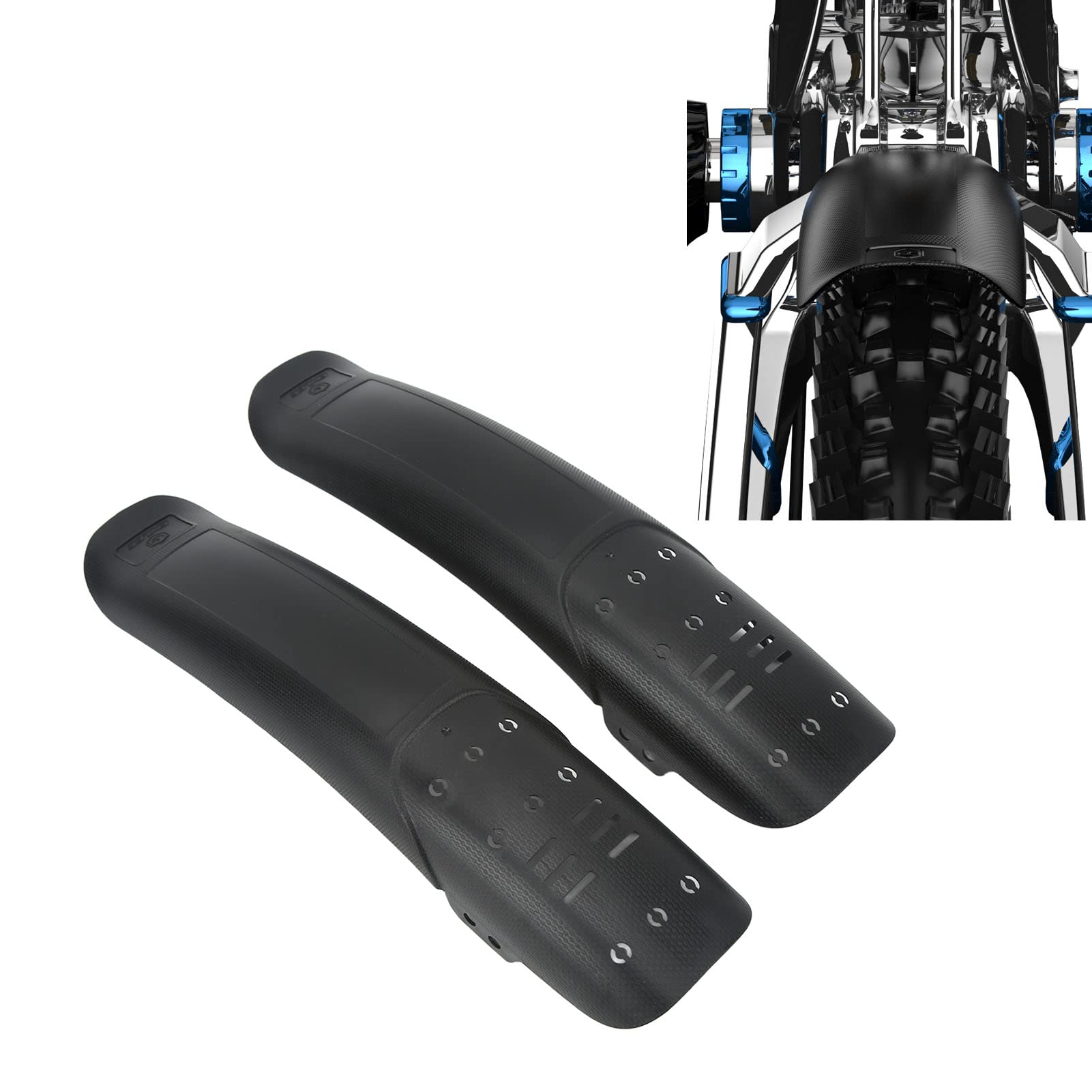 Niiyen bike fenders 2PCS Mountain Bike Fender Set compatible with 26in 27.5in and 29in wheel diameters Universal Lengthened Hard Shell Plastic and Resin Bike Mud Guards for Outdoor Riding