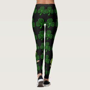 St. Patricks Day Funny Yoga Pants Women's Green Paddystripes Good Luck Pants Print Leggings Pants for Yoga