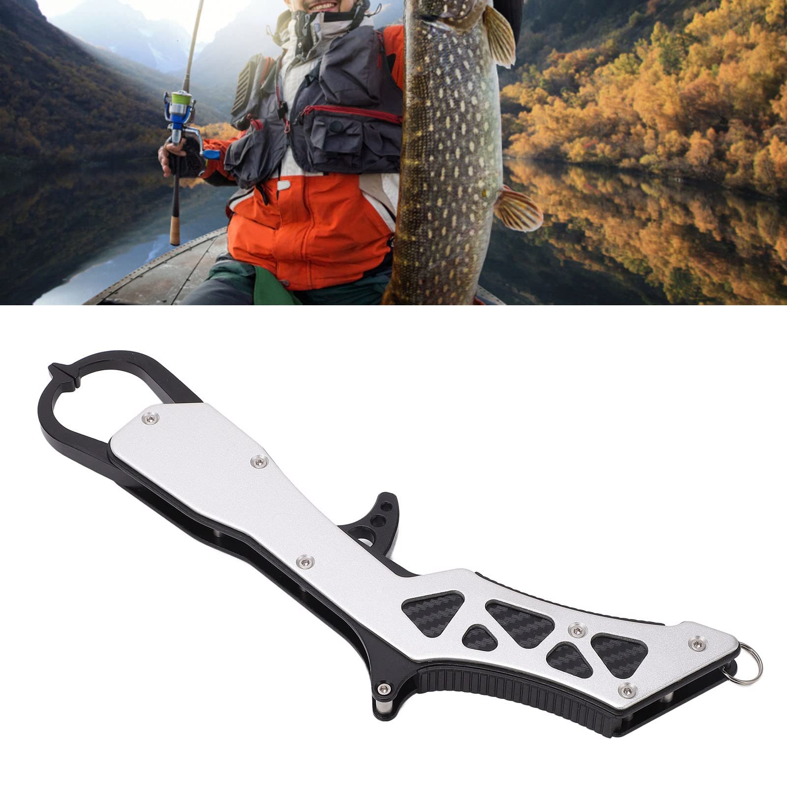 Professional Fish Holder , Fish Lip Gripper , Fish Holder Control Accessories Portable Lightweight Aluminium Alloy Loading Capacity Fishing Tool(Silver) , fish gripper fish scale fish lip gripper fish