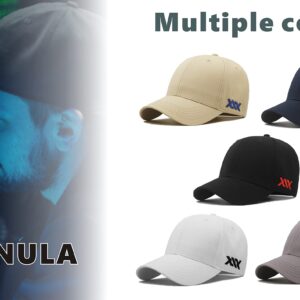 MUNULA Oversize Baseball Cap XXL Big Head Hats for Men Large Embroidery Hats Dad Hat Adjustable 23.6"-26.8" (White)