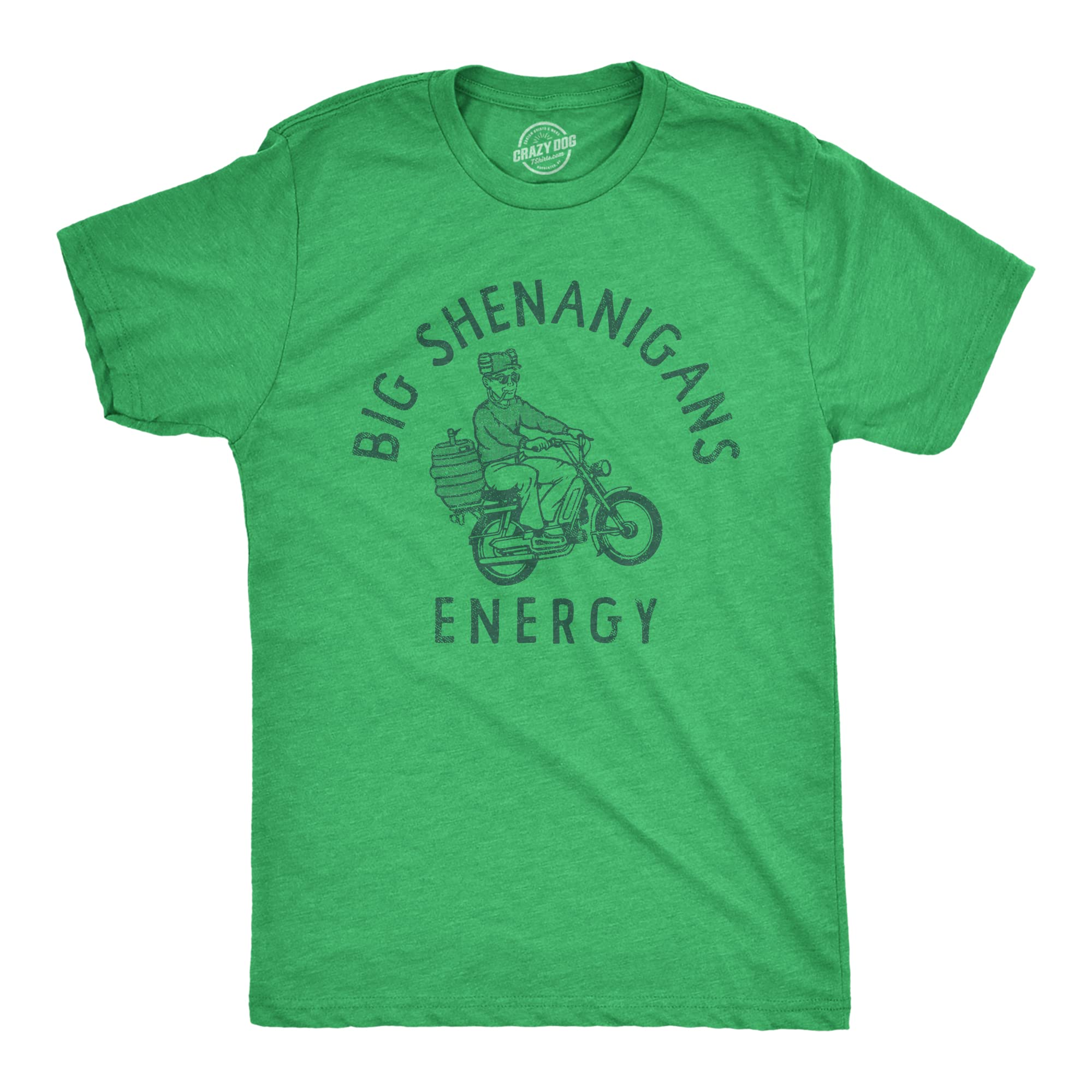 Mens Funny T Shirts Big Shenanigans Energy St Patricks Day Tee for Guys Mens Funny T Shirts Saint Patrick's Day T Shirt for Men Funny Drinking T Shirt Green - 4XL