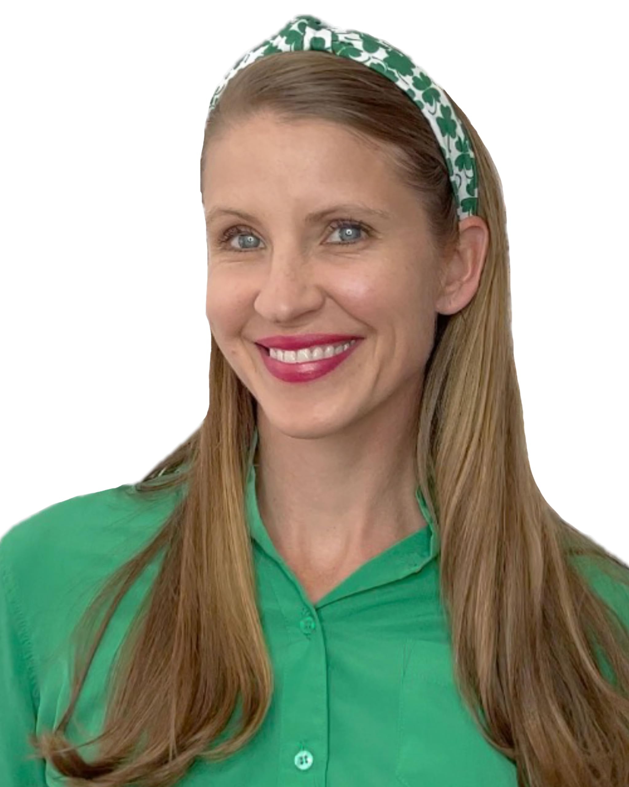 Shimmer Anna Shine St. Patricks Day Headbands and Scrunchie for Women and Girls (St Patricks Green Clover Shamrock)