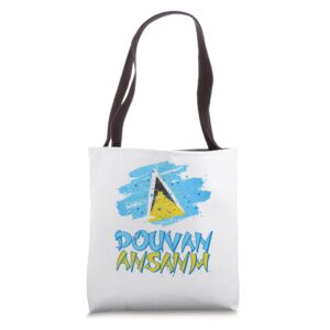 saint lucia independence douvan ansanm st. lucia flag design tote bag