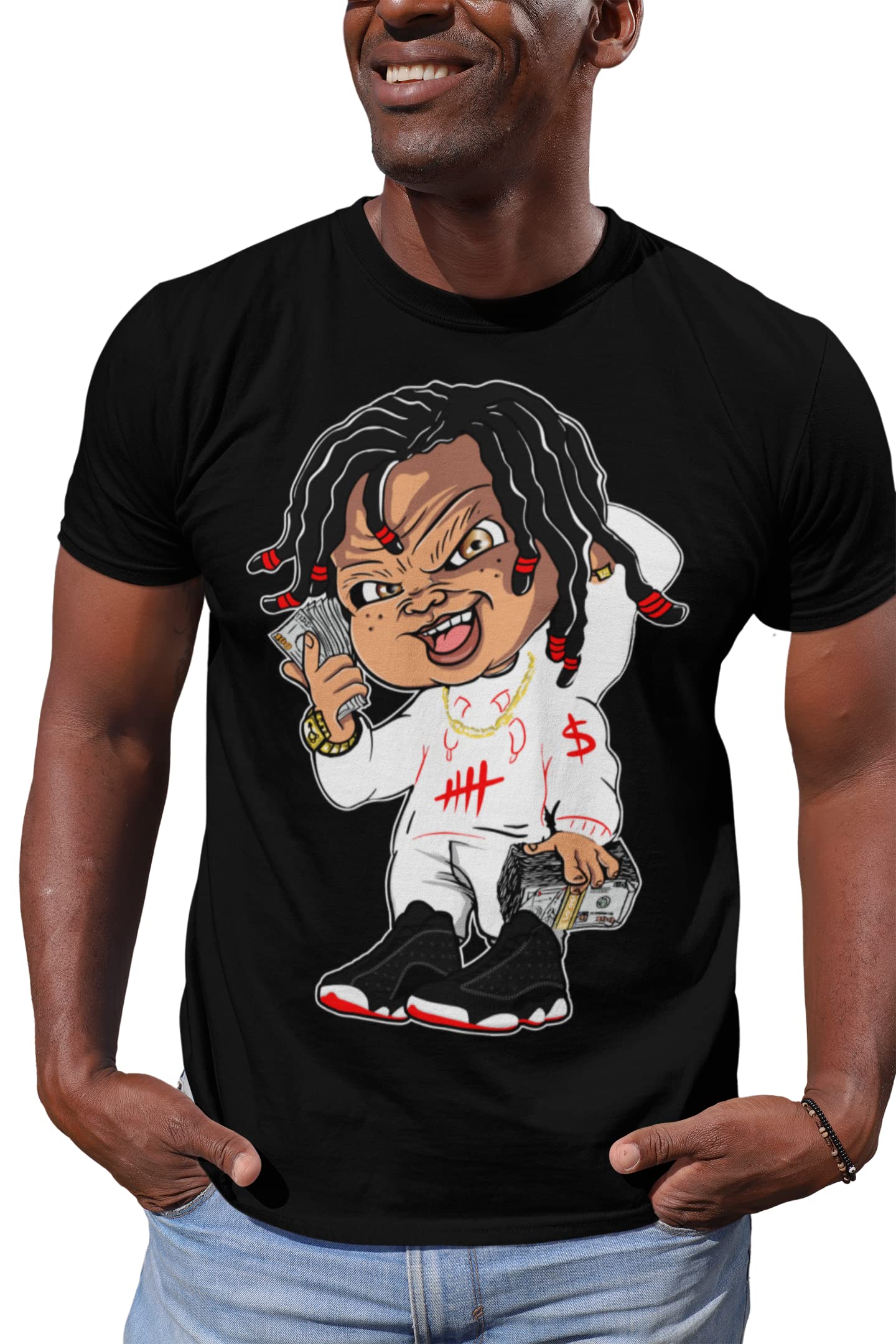 Shirt to Match Jordan 13 Retro Playoffs Black White Red, J13 Playoffs Tee Matching Jordans