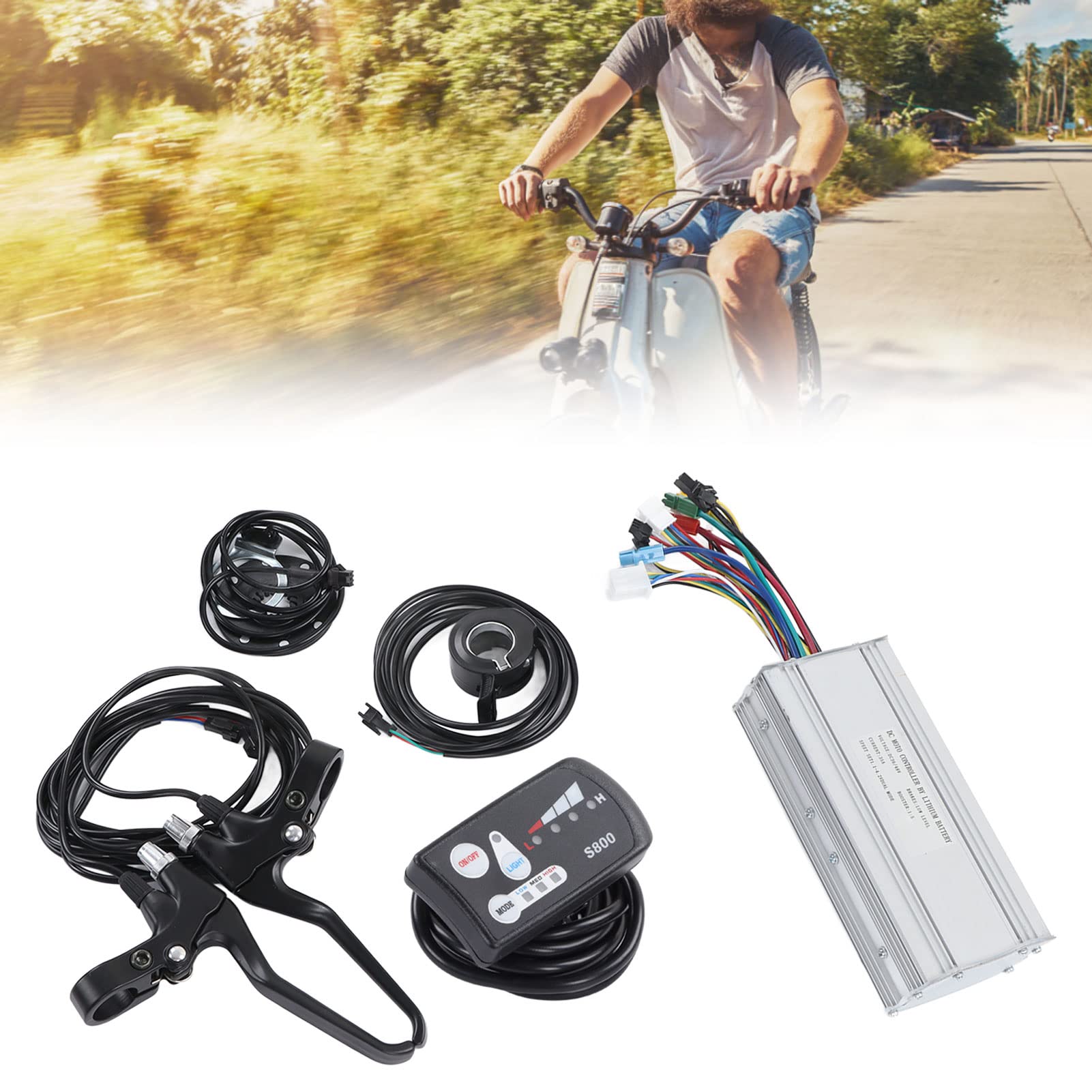 Alomejor Electric Conversion Kit DC 36V 48V 35A Controller S800 Display Panel for 1500W Motor Electric Scooters