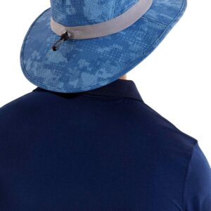 Coolibar UPF 50+ Men's Women's Fore Golf Hat - Sun Protective (Medium/Large- Blue Digital Camo)