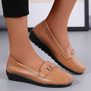 ZHOUXINGB Sneakers for Women, Womens Sandals Size 6 Wide Calf Sandals for Home Dress Shoes Arch Support Shoes Wedge Heels Heels Cute Wedding Shoes for Bride Brown