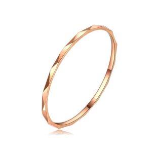 mrenite 1mm solid 10kt rose gold dainty plain wedding band ring for women thin stackable ring in rose gold size 7