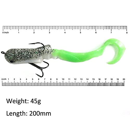 MIZUGIWA 8"/20cm 45g Pike Musky Dawg Fishing Soft Bait Lure,Zabder Freshwater Tackle Bull Coarse Pack of 4 +12"/30cm 115g Pike Musky Dawg Fishing Soft Bait Lure Fishing Tackle Pack of 2