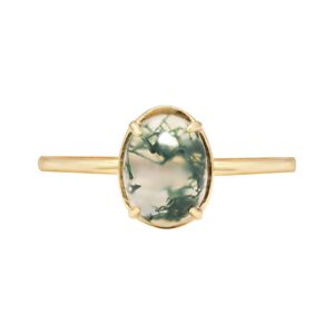 natural moss agate gemstone genuine 925 sterling silver ring for women oval cut women's ring for engagement silver 925 jewelry personality ring for women (8)