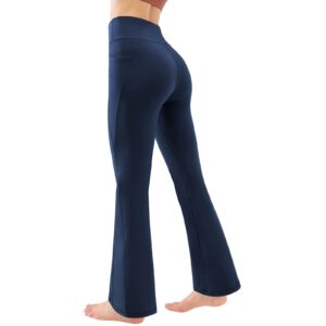 mekouiye workout flare yoga dress pants for women bootcut high waist tummy bootcut yoga pants bootleg work pants for women a-navy