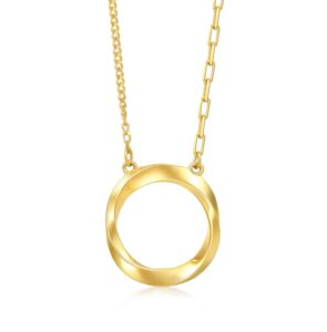 chow sang sang dazzling mirror gold 999 24k solid gold price-by-weight 4.86g gold mobius strips, endless love hoop necklace for women 93863n | 18.5 inches, (47 cm)