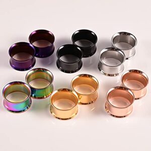 Atomhole 12PCS Mixed Ear Gauges Hypoallergenic Ear Plugs Tunnels 316 Stainless Steel Earrings Stretchers Expander Cool Piercing Body JewelryJewelry