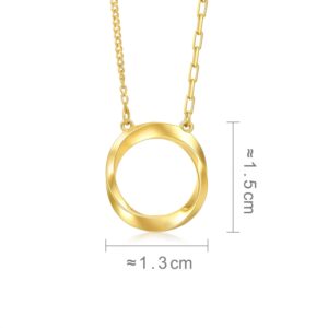 CHOW SANG SANG Dazzling Mirror Gold 999 24K Solid Gold Price-by-Weight 4.86g Gold Mobius Strips, Endless love hoop Necklace for Women 93863N | 18.5 Inches, (47 CM)