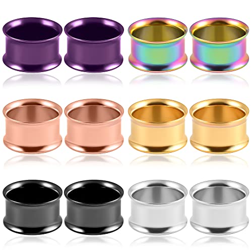 Atomhole 12PCS Mixed Ear Gauges Hypoallergenic Ear Plugs Tunnels 316 Stainless Steel Earrings Stretchers Expander Cool Piercing Body JewelryJewelry