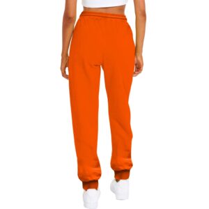 BAGELISE Leggings for Women Pack Hick High Waist Yoga Pants with Pockets, Tummy Control Workout Running Yoga Leggings for Wome Flowy Pants for Women C10 Plus Size Pants for Women Orange