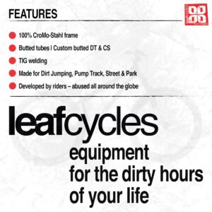 ZEITBIKE Leafcycles Ruler Pro Bike, CroMo Steel Frame, Dirt Jumping, Pump Track, Street & Park, MTB, BMX, Phosphated