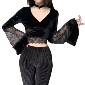 witch clothes,punk crop top,velvet crop top,witch shirt,goth clothes,goth shirt,gothic clothing,trad goth,goth top,goth clothes for women,fairy grunge,alt clothing,trad goth,goth top,fairy grunge,alt