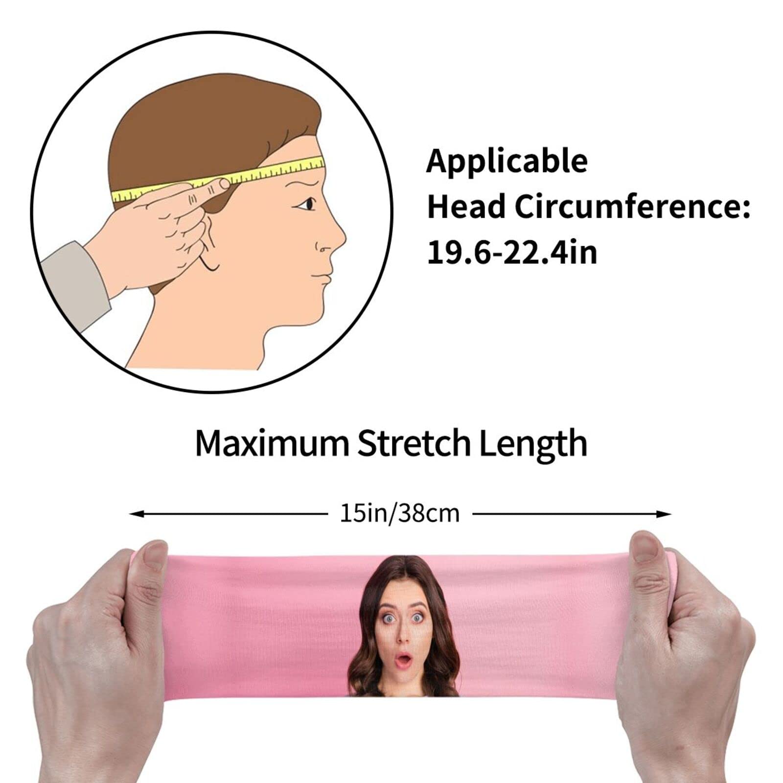 Custom Sport Headbands for Men & Women,Personalized Sweatband,Add Your Image or Text Design Stretchy Moisture Wicking Hairband for Gym, Running, Cycling, Yoga, Basketball, Football