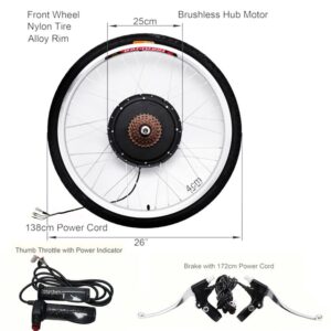 Electric Bicycle Motor Kit 48V 1000W 26"x1.57"Rear Wheel Powerful Motor E-Bike Conversion Kit w/LCD Display