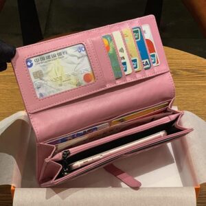 LIOONS Wallet Women's Leather Wallet Multi Card Slot Storage Card Holder Portable Simple Coin Purses Long Style Coin Purse Unisex Tear-Resistant