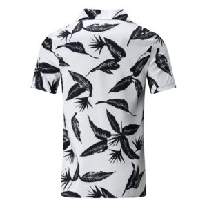 Men 2 Piece Outfit Summer Stylish Casual Hawaiian Tracksuit Graphic Tees Tank Tops Beach Shirts and Shots Sets Pockets A-White