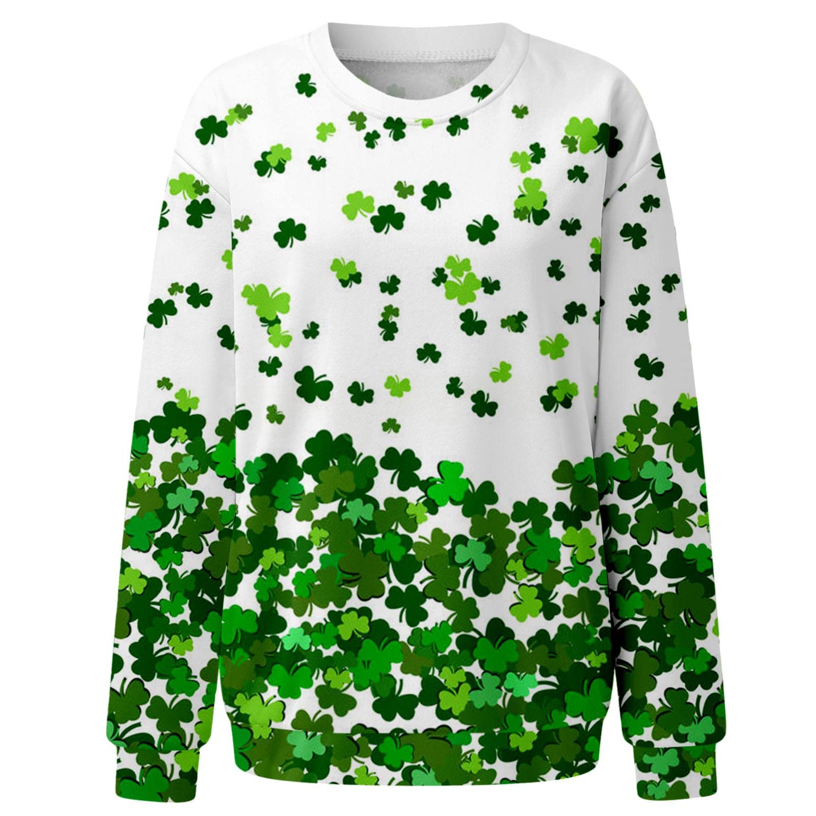 ZunFeo St Patricks Day Shirt Women Long Sleeve Raglan Sleeve Irish Tee Blouse Strap Shamrock Graphic T Shirts Trendy Blouse, X-green, X-Large