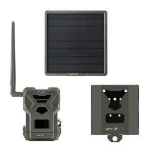 spypoint flex trail camera with security lockbox sb-500 steel lock box and rechargeable solar panel kit splb-22