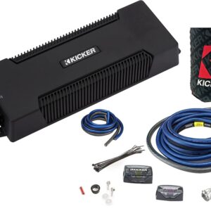 KICKER Bundle of 2 Items 1000W 5-Channel Marine Amplifier with Power 1/0AWG Wiring Kit