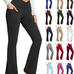 Aricy Women Bootcut Yoga Pants 2023 High Waisted Flare Leggings Workout Leggings Casual Soft Pants Comfy Palazzo Athletic Wide Leg Pants with Pocket Sports Fitness Sweatpants Girl Active Yoga Pants