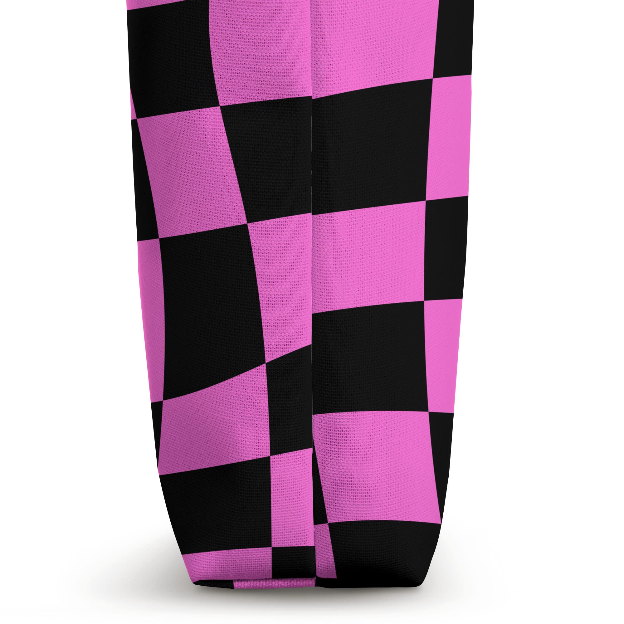 Wavy Black Hot Pink Classic Checkered Checker Checkerboard Tote Bag