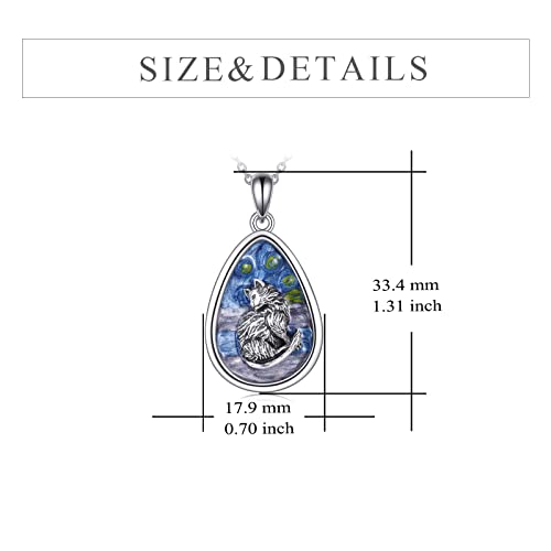 YFN Cat Necklaces Cat Jewelry for Women Sterling Silver Cat Gifts for Cat Lovers Cat Lover Gifts for Women Cat Lady Cat Themed Gifts Silver Cat Pendant 18"